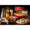 Forno pizza 4 minuti piastra refrattaria 1200W nero compatto