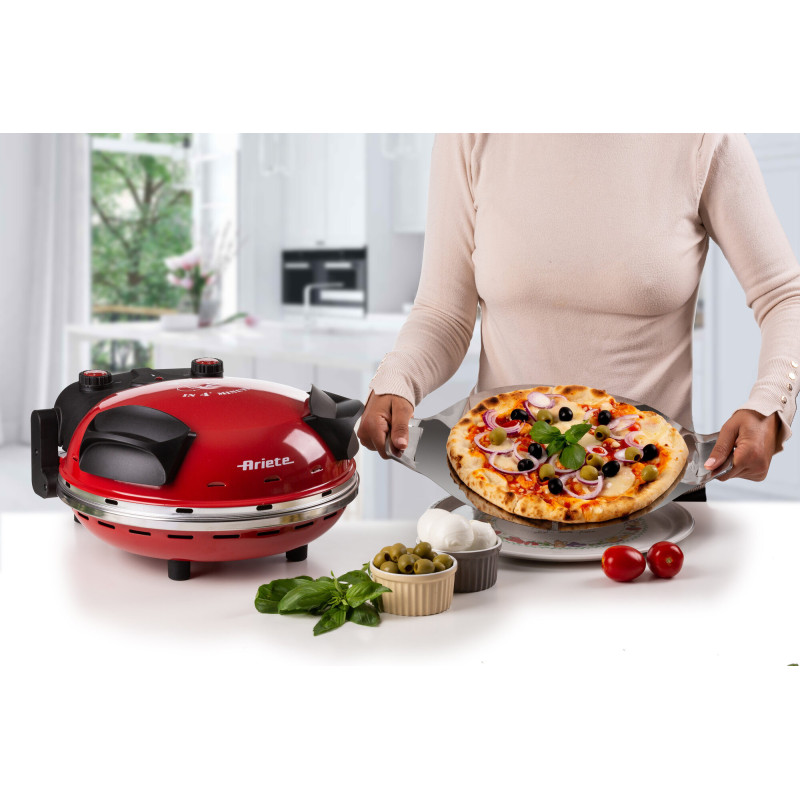 Forno pizza 4 minuti piastra refrattaria 1200W nero compatto