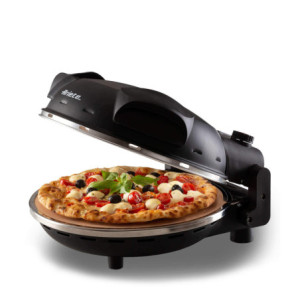 Forno Pizza 4 Minuti Piastra Pietra Refrattaria 1200W Bianco
