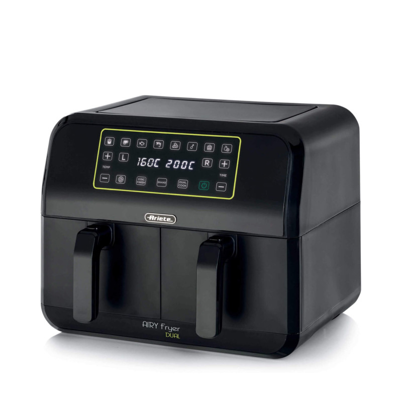Friggitrice ad Aria 1700W Doppio Cestello 8L Digitale Nera