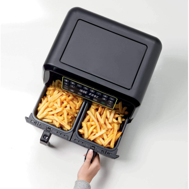 Friggitrice ad Aria 1700W Doppio Cestello 8L Digitale Nera