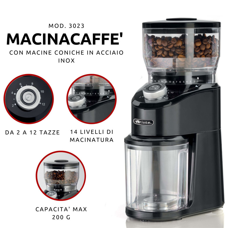 Macina Caffè 3023 Nero Compatto e Potente