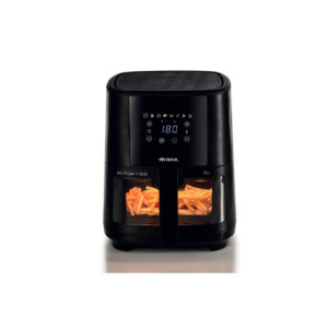 Friggitrice ad Aria 1300W 6L 8 Programmi Cestello Trasparente Nero
