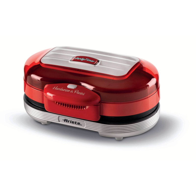 Macchina per Hamburger 1200W Doppie Piastre Antiaderenti Rossa