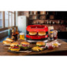 Macchina per Hamburger 1200W Doppie Piastre Antiaderenti Rossa