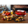Macchina per Hamburger 1200W Doppie Piastre Antiaderenti Rossa