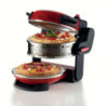 Forno pizza doppio 2300W 2 pietre refrattarie 5 livelli rosso