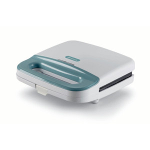 Tostiera 750W Piastre Fisse Grill Antiaderente Bianco Teal