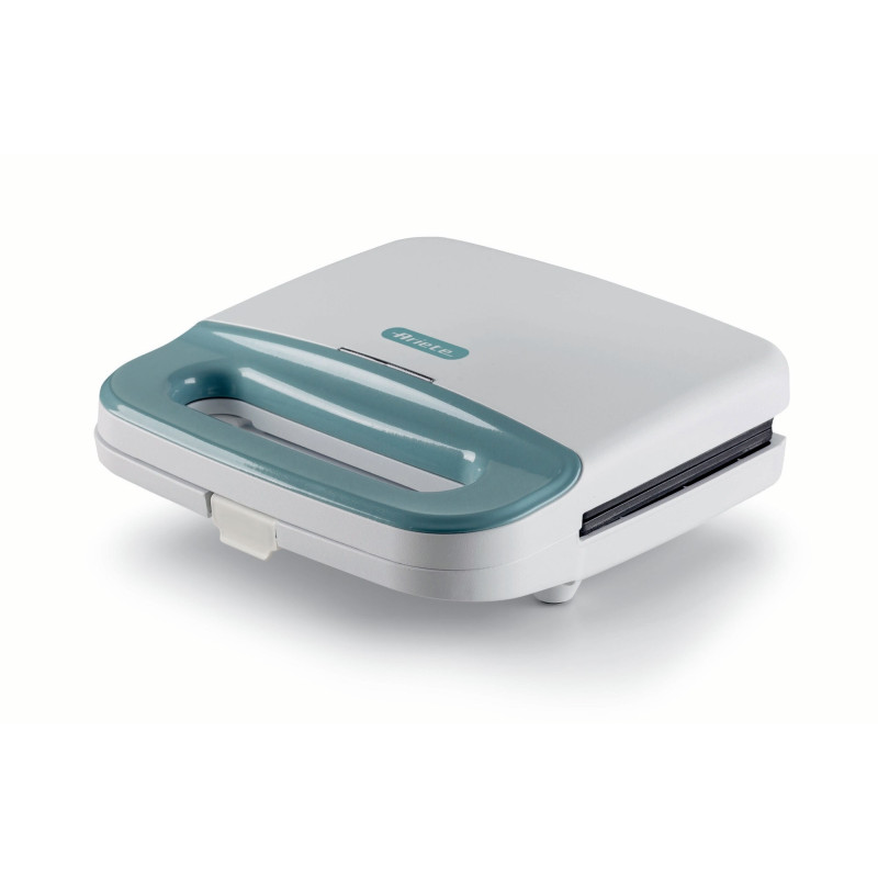 Tostiera 750W Piastre Fisse Grill Antiaderente Bianco Teal