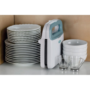 Zoom Tostiera per toast, sandwich e panini 750W, piastre fisse grill, rivestimento antiaderente - White & Aegean Teal