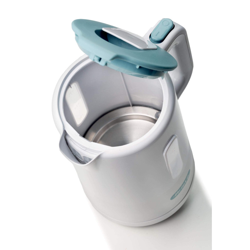 Bollitore 2200W 1.7L Base Cordless 360° Spegnimento Bianco Teal