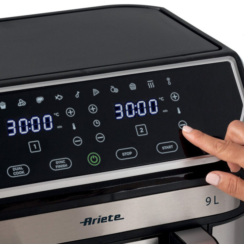 Friggitrice ad Aria 9L 2100W 11 Programmi Doppio Cestello Nero