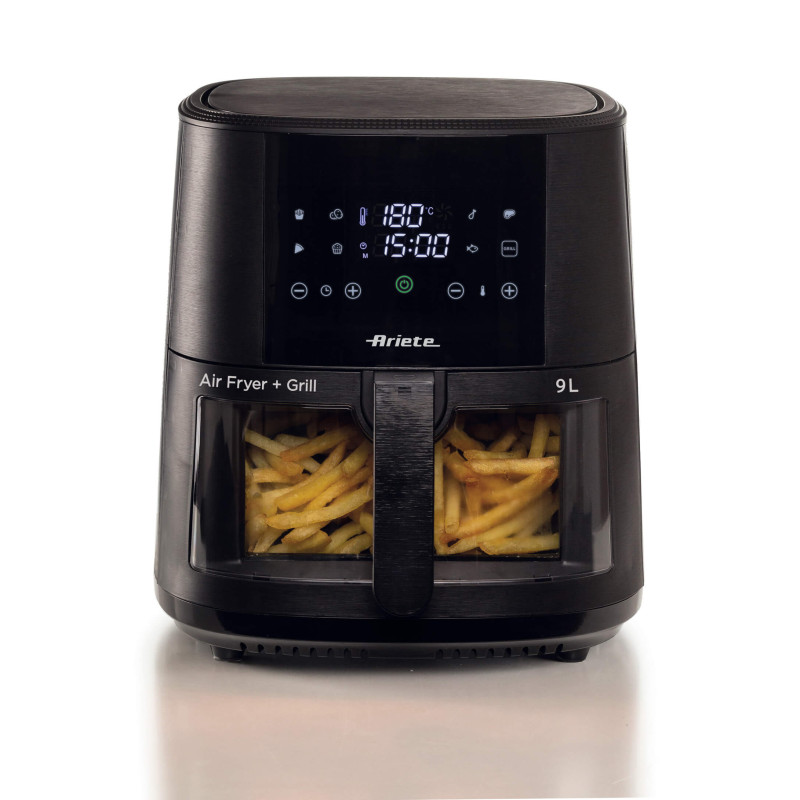 Friggitrice ad Aria 9L 1500W 8 Programmi Cestello Trasparente Nero