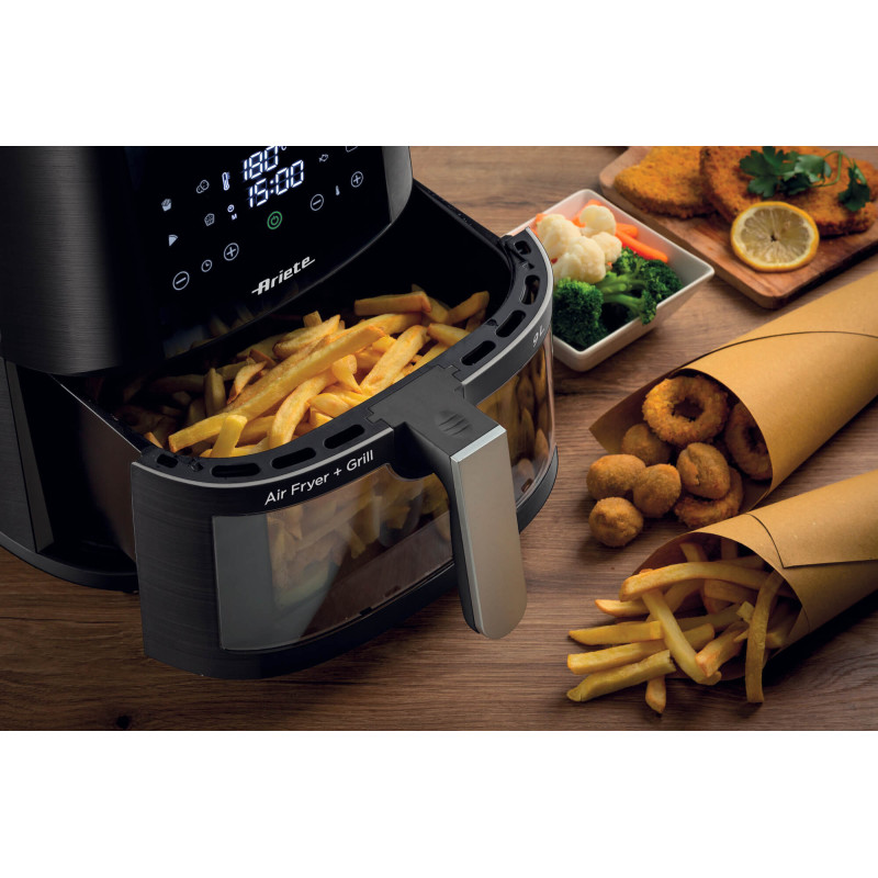 Friggitrice ad Aria 9L 1500W 8 Programmi Cestello Trasparente Nero