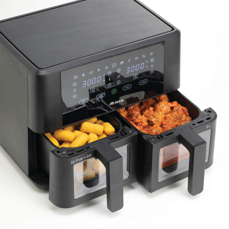 Friggitrice ad Aria Doppia 9L 2400W 11 Programmi Nero