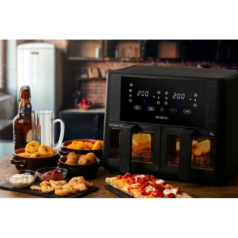 Friggitrice ad Aria Doppia 9L 2400W 11 Programmi Nero