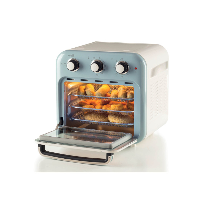 Friggitrice ad Aria e Forno Vintage 16L 1400W Accessori Celeste