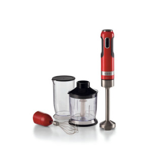 Frullatore a Immersione 1000W 10 Velocità Turbo Accessori Rosso