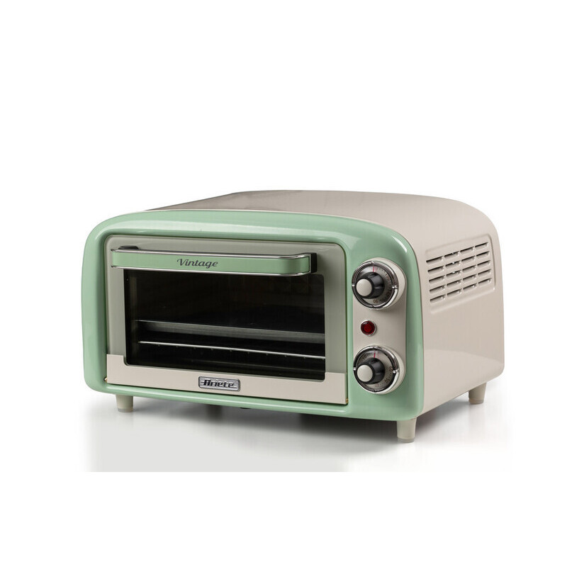 Forno elettrico vintage 800W 10L doppio vetro verde rétro