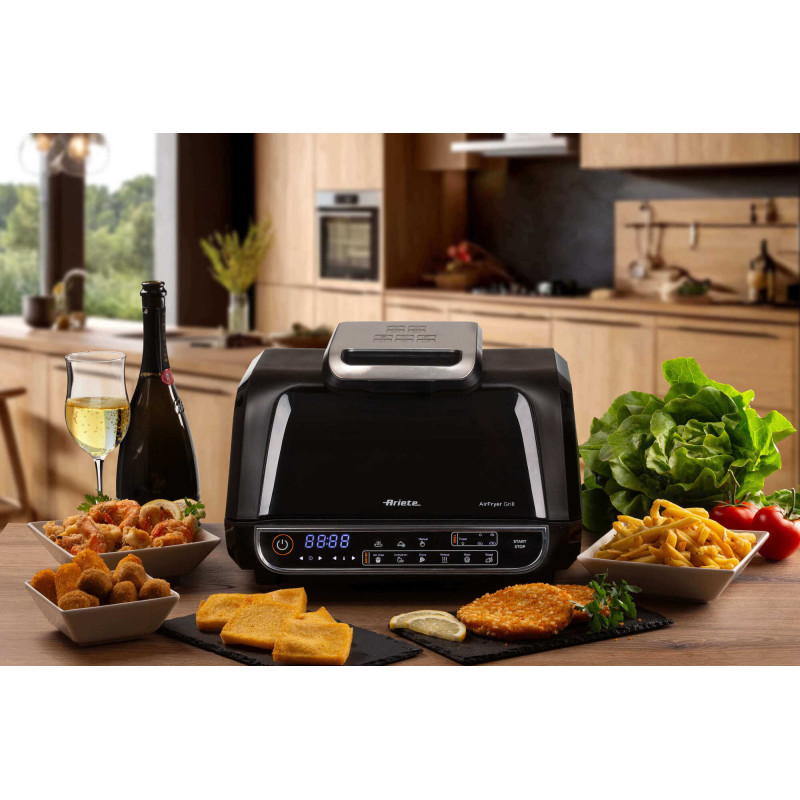 Friggitrice ad aria e griglia 1700W 8L 8 funzioni nero