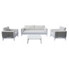 Salotto Nantes Alluminio Bianco E Corda Wicker Moia