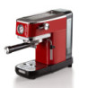 Macchina da caffè 1300W 15 bar con manometro rossa