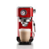 Macchina da caffè 1300W 15 bar con manometro rossa