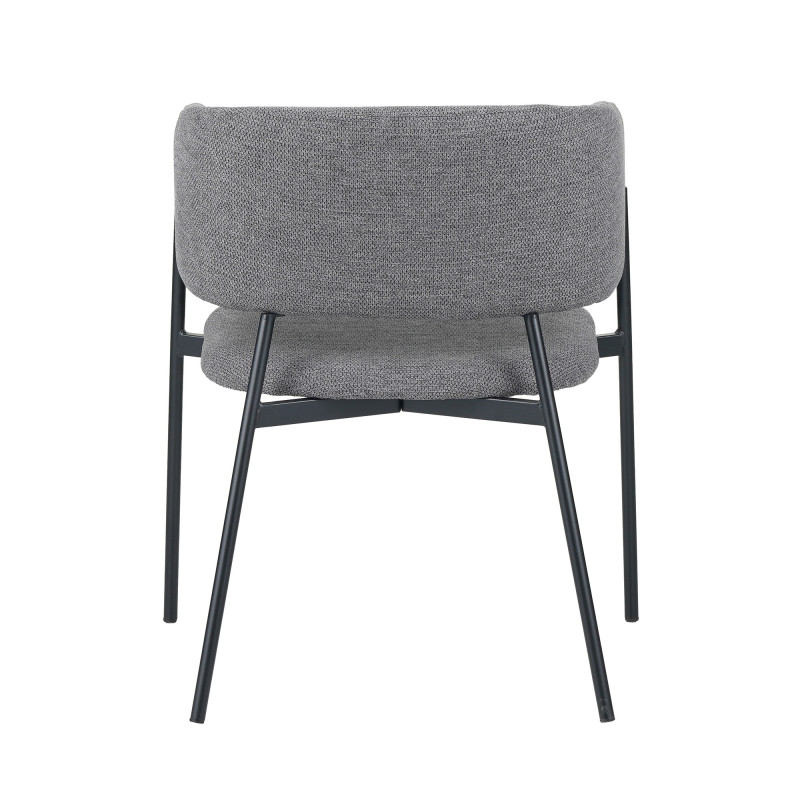 Set 4 poltrone Brigitte tessuto cenere gambe nere moderne