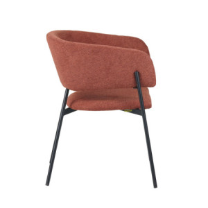 Zoom Set Da 4 poltrone Brigitte Tessuto Ruggine Gambe Nere Per Soggiorno, Cucina E Arredo Bar