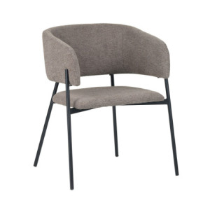 Set 4 poltrone Brigitte tessuto tortora gambe nere moderne