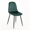 Set 4 Sedie New Lena Velluto Verde Gambe Nere