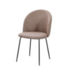 Set 4 sedie Tamara tessuto tortora gambe nere moderne cucina
