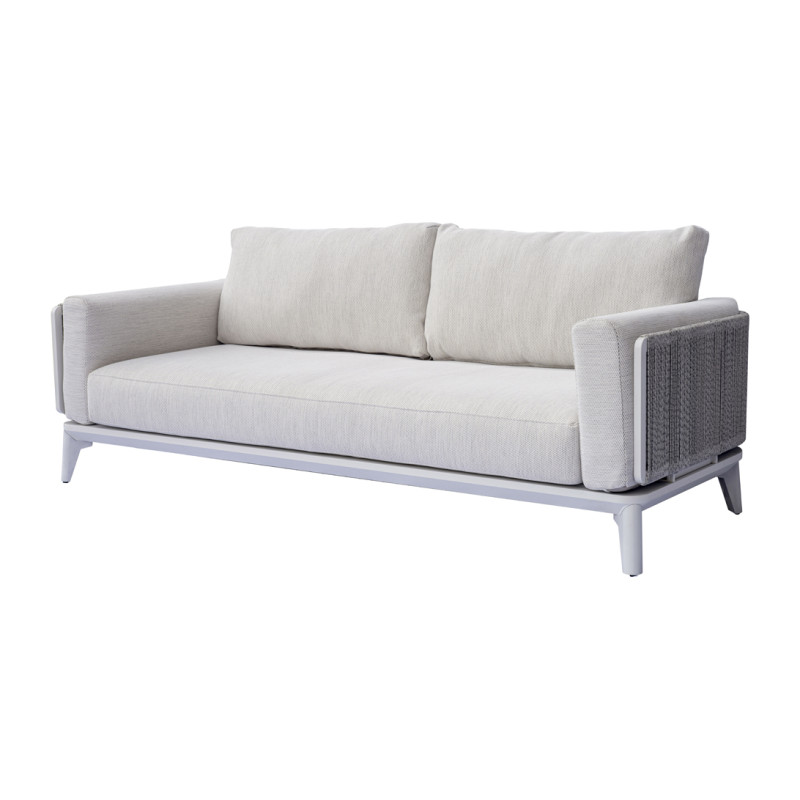 Salotto Nantes Alluminio Bianco E Corda Wicker Moia