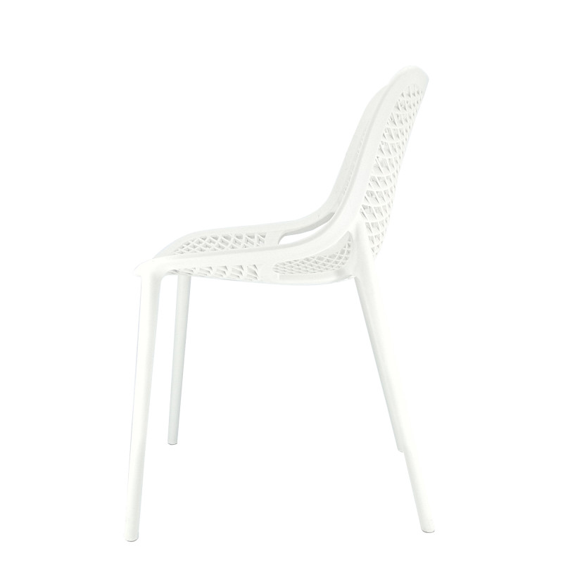 Set 4 sedie Braga 2 polipropilene bianco moderne per cucina e bar
