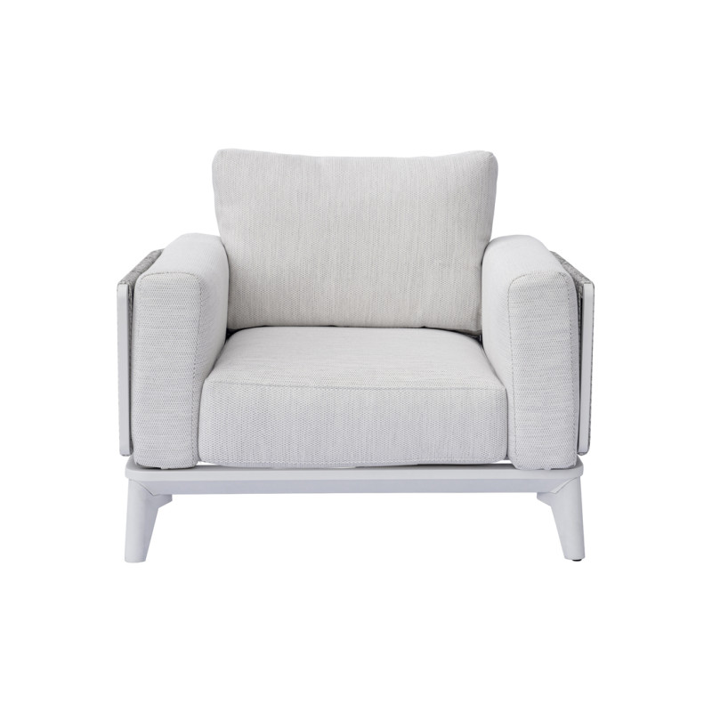 Salotto Nantes Alluminio Bianco E Corda Wicker Moia