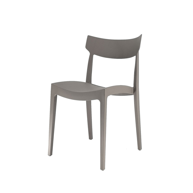 Set 4 sedie Cordoba tortora polipropilene moderne cucina bar