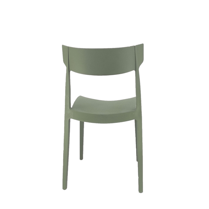 Set 4 sedie Cordoba verde oliva polipropilene moderne cucina bar