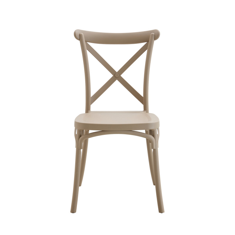 Set 4 sedie Cross polipropilene tortora moderne cucina soggiorno