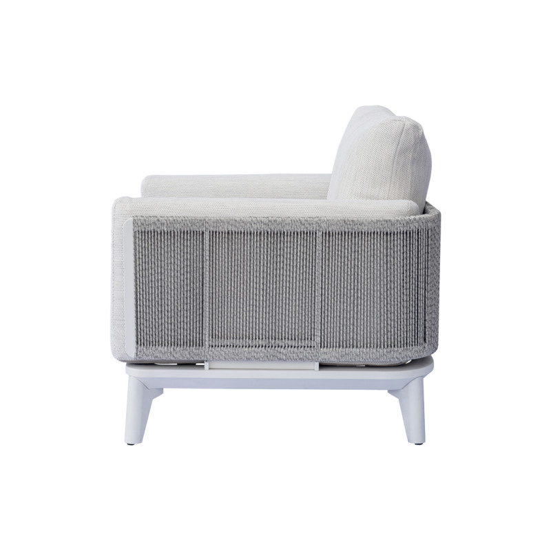 Salotto Nantes Alluminio Bianco E Corda Wicker Moia