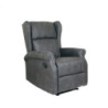 Poltrona relax Bergere Arlette nabuk grigio ignifuga moderna