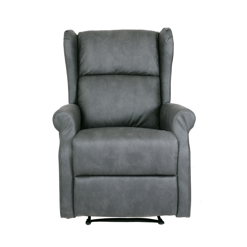Poltrona relax Bergere Arlette nabuk grigio ignifuga moderna