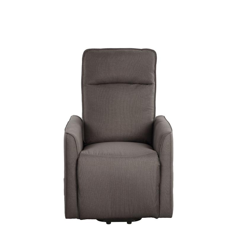 Poltrona relax Carlotta D USB tessuto tortora moderna motorizzata