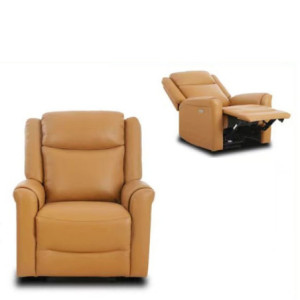 Zoom Poltrona Relax Isabel Recliner Elet Pelle Camel