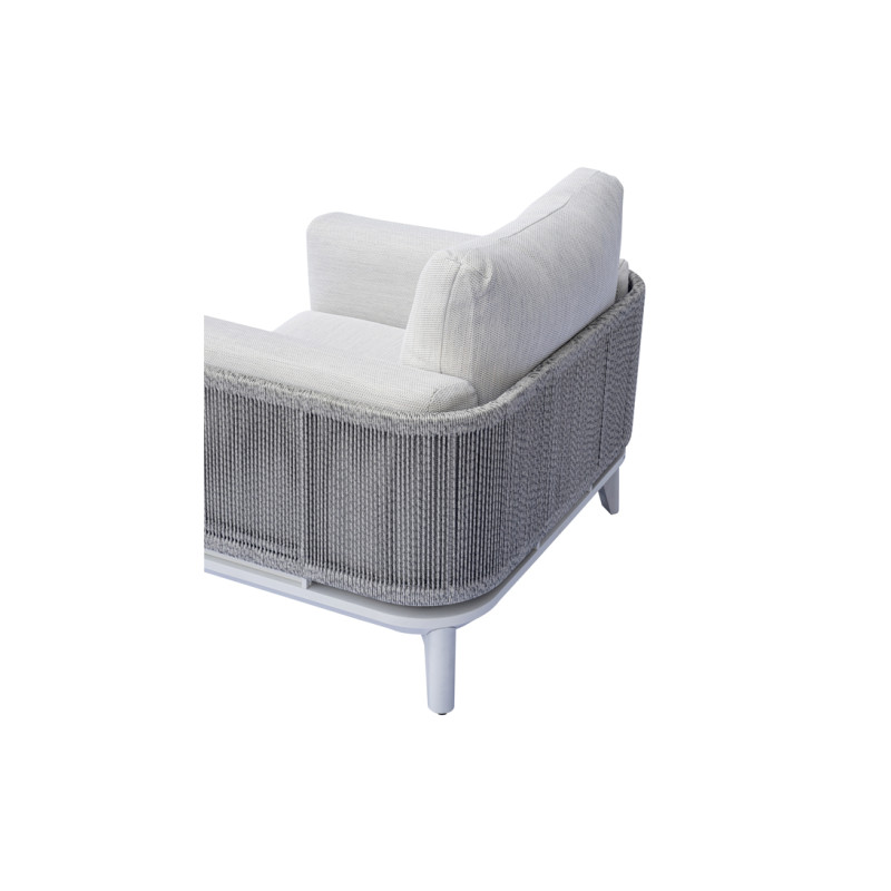 Salotto Nantes Alluminio Bianco E Corda Wicker Moia