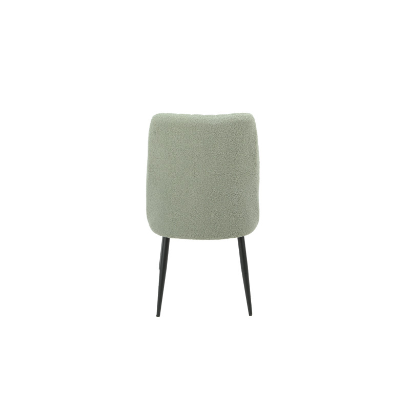 Set 4 sedie Mindi bouclé verde salvia gambe nere imbottite
