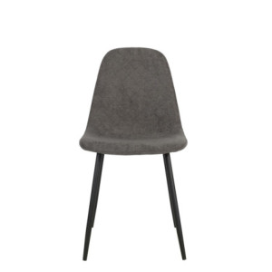 Set 4 sedie New Lena tessuto cenere gambe nere moderne casa