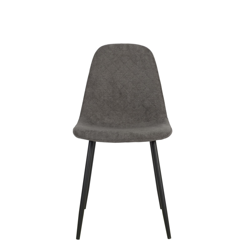 Set 4 sedie New Lena tessuto cenere gambe nere moderne casa