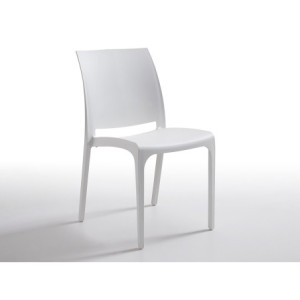 Set 4 sedie Adele bianche polipropilene moderne impilabili leggere