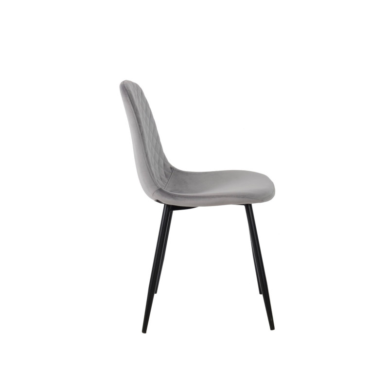 Set 4 sedie New Lena velluto grigio gambe nere moderne