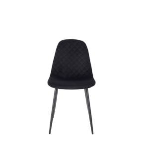 Set 4 sedie New Lena velluto nero gambe nere moderne ed eleganti